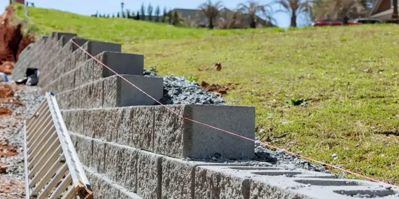 Budowa murek oporowy z bloczków betonowych. Najtaniej i solidnie, by utrzymać skarpę.