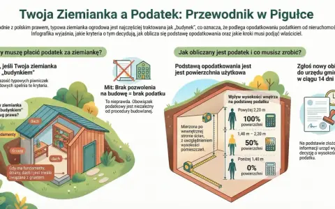 Ziemianka z fundamentami, ścianami i dachem, trwale związana z gruntem, może podlegać podatkowi od gruntu na którym stoi budynek.