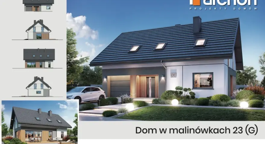 Nowoczesny dom 120 m² z garażem i tarasem. Sprawdź, jaki koszt budowy domu 120 m² w tej aranżacji.