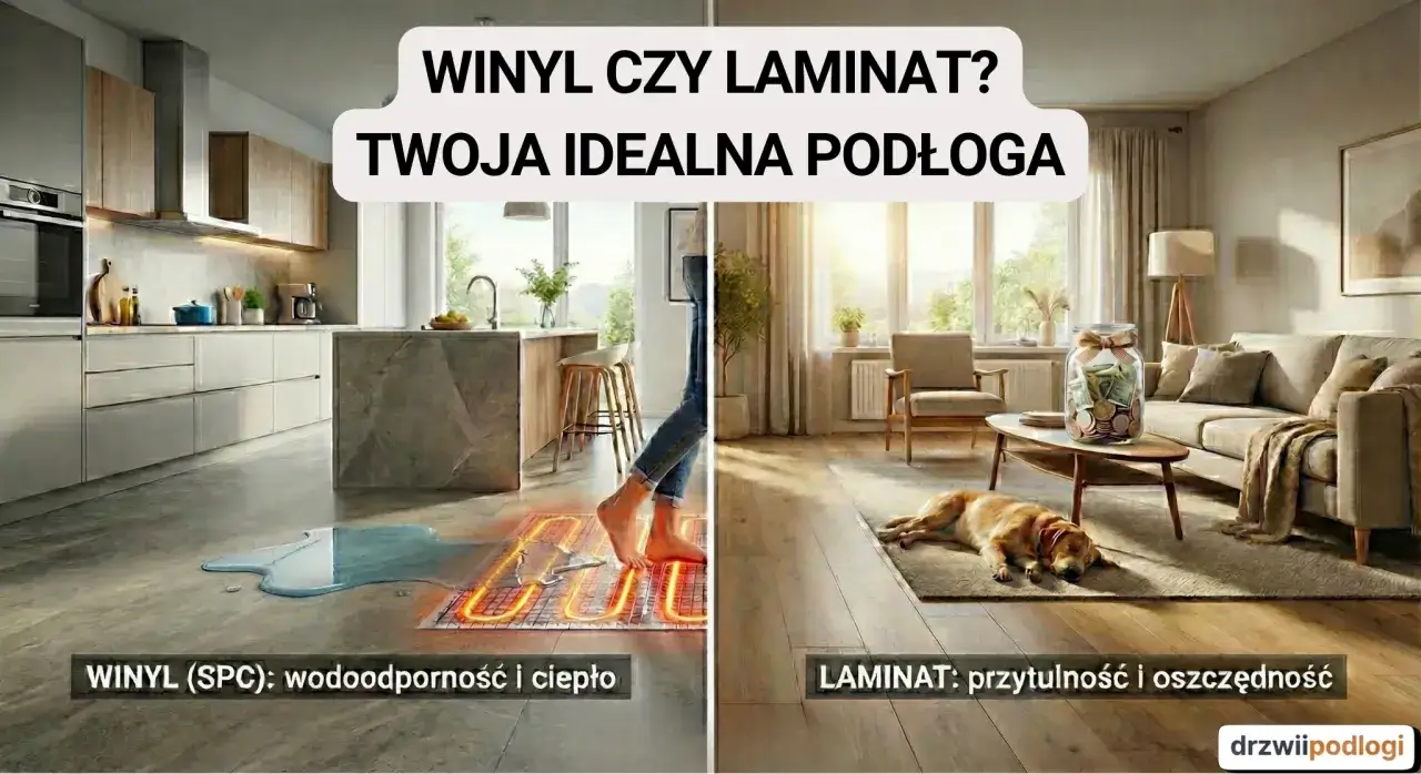 Winylowe panele w kuchni chronią przed wodą, a laminowane w salonie tworzą przytulną atmosferę. Wybierz idealną podłogę!