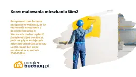 Malowanie mieszkania 60m2 w Warszawie kosztuje średnio 3000-4500 zł. W mniejszych miastach, jak Łódź czy Lublin, koszt malowania 60m2 to ok. 2500-3500 zł.