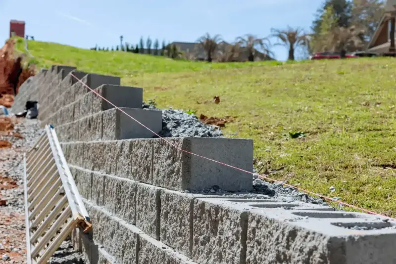 Budowa murek oporowy z bloczków betonowych. Najtaniej i solidnie, by utrzymać skarpę.